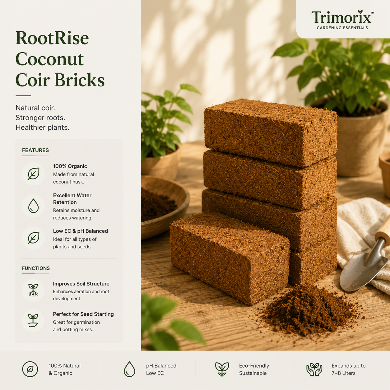RootRise Coconut Coir Bricks
